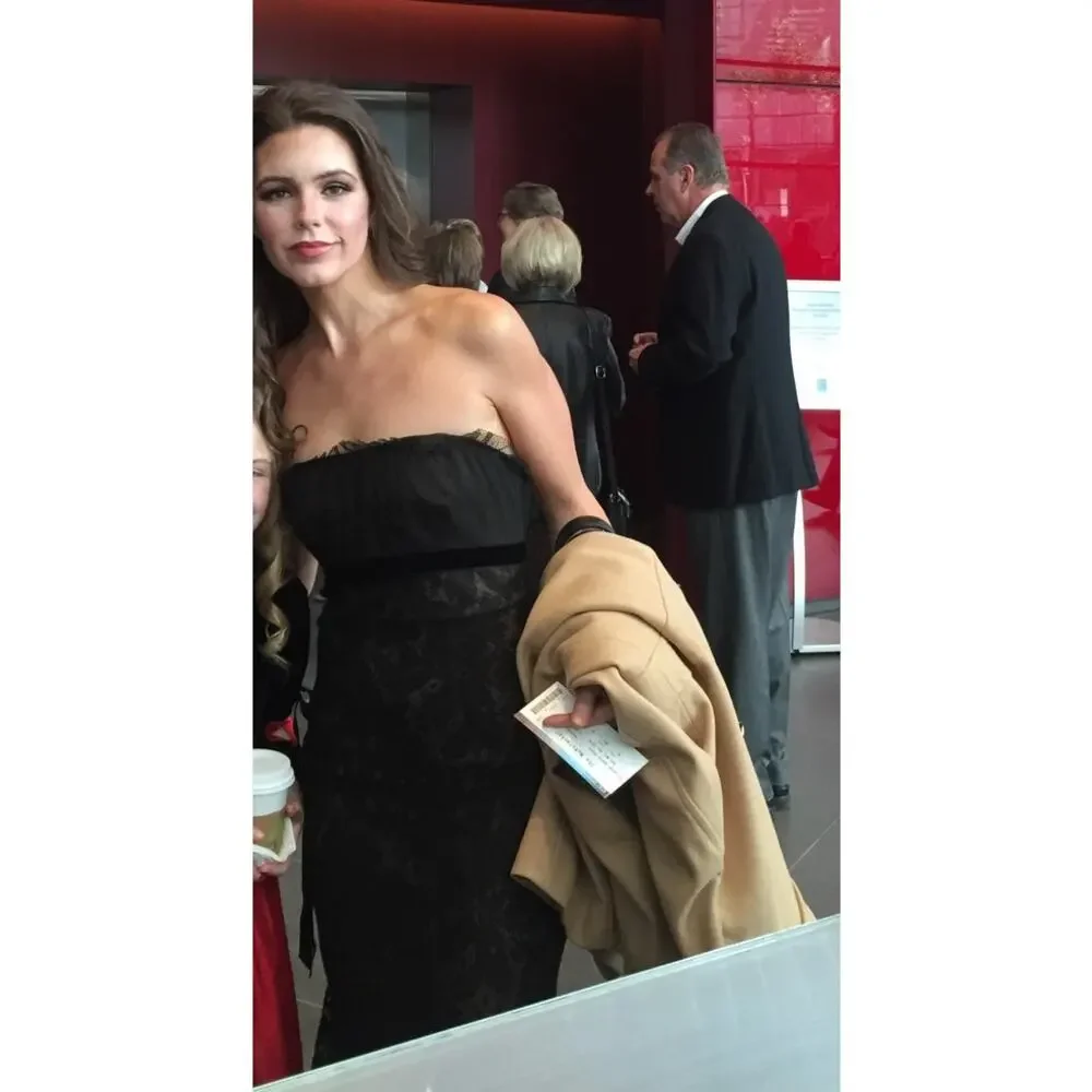 Vintage White by Vera Wang Black lace Strapless Dress Formal, Cocktail - Picture 2 of 9